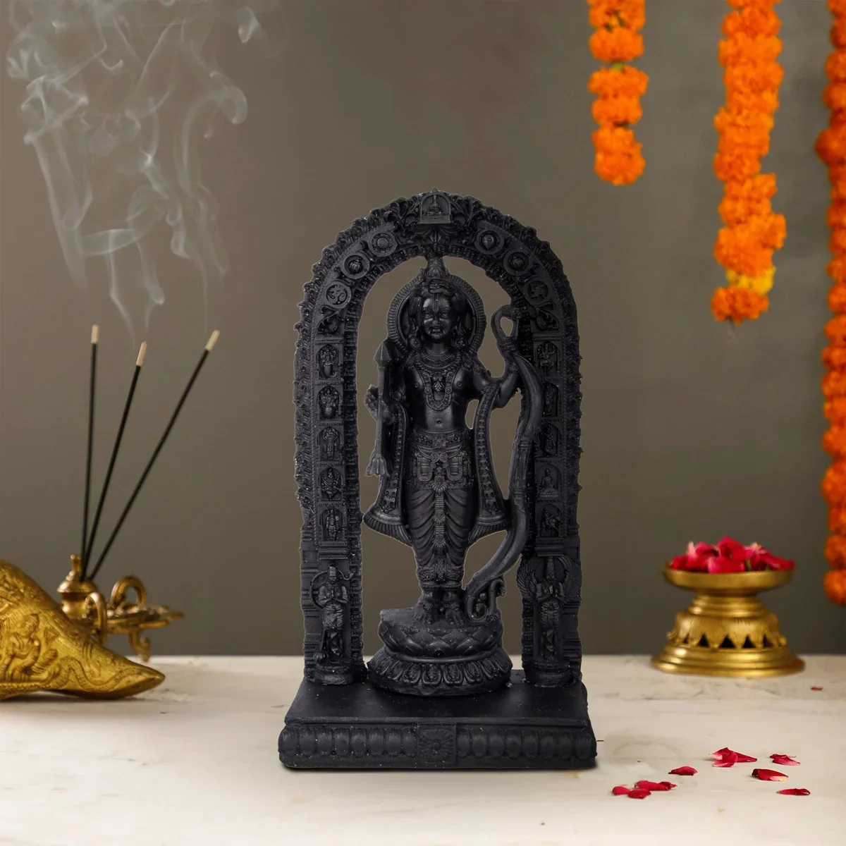 Ayodhya Rama Idol - 7 Inches | Resin Statue/ Ramar Statue for Pooja - Image 6