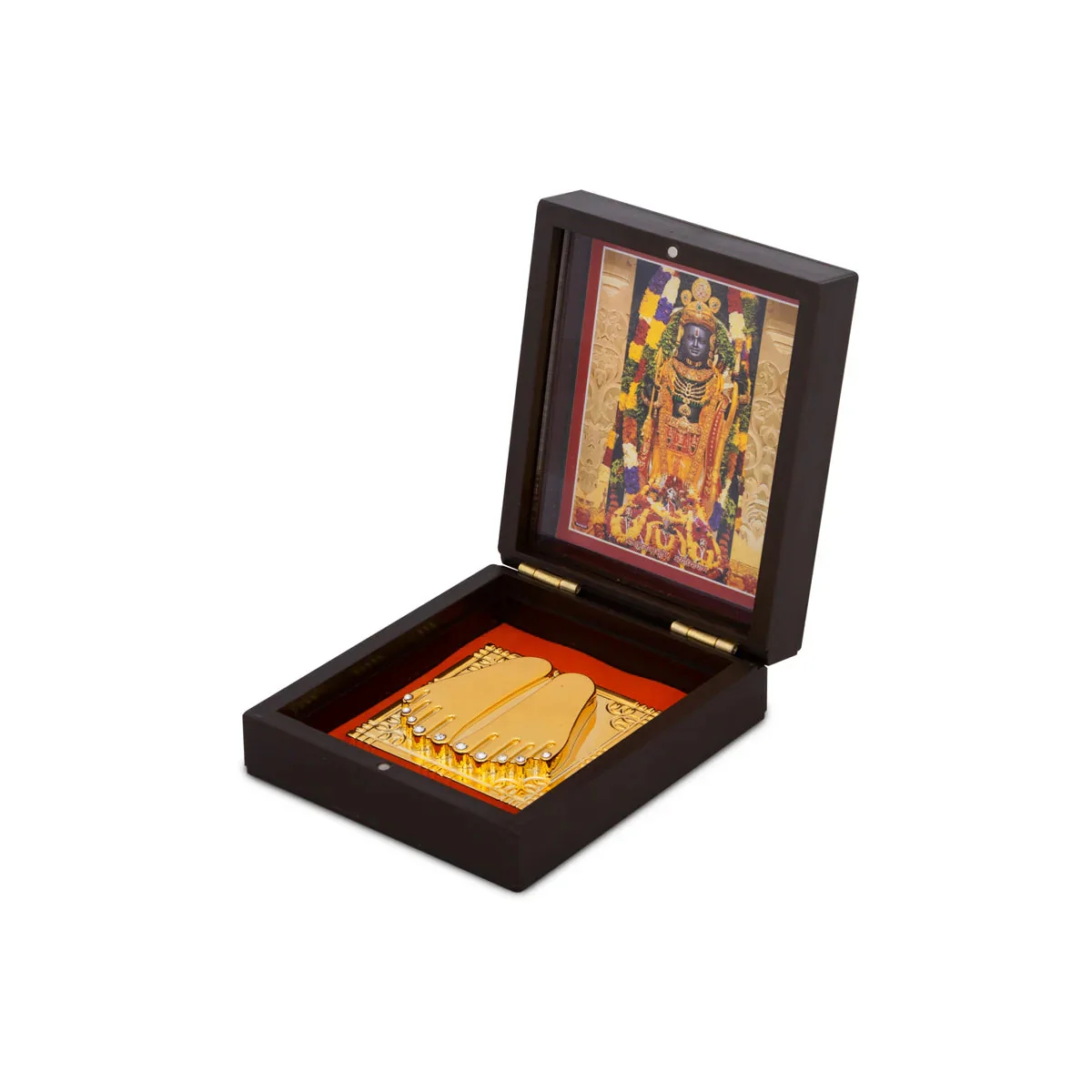 Ayodhya Rama Murti Design Pooja Box - 1.5 X 3.5 X 4.25 Inches | Puja Box/ Charan Paduka Box For Pooja & Gifting - Image 3