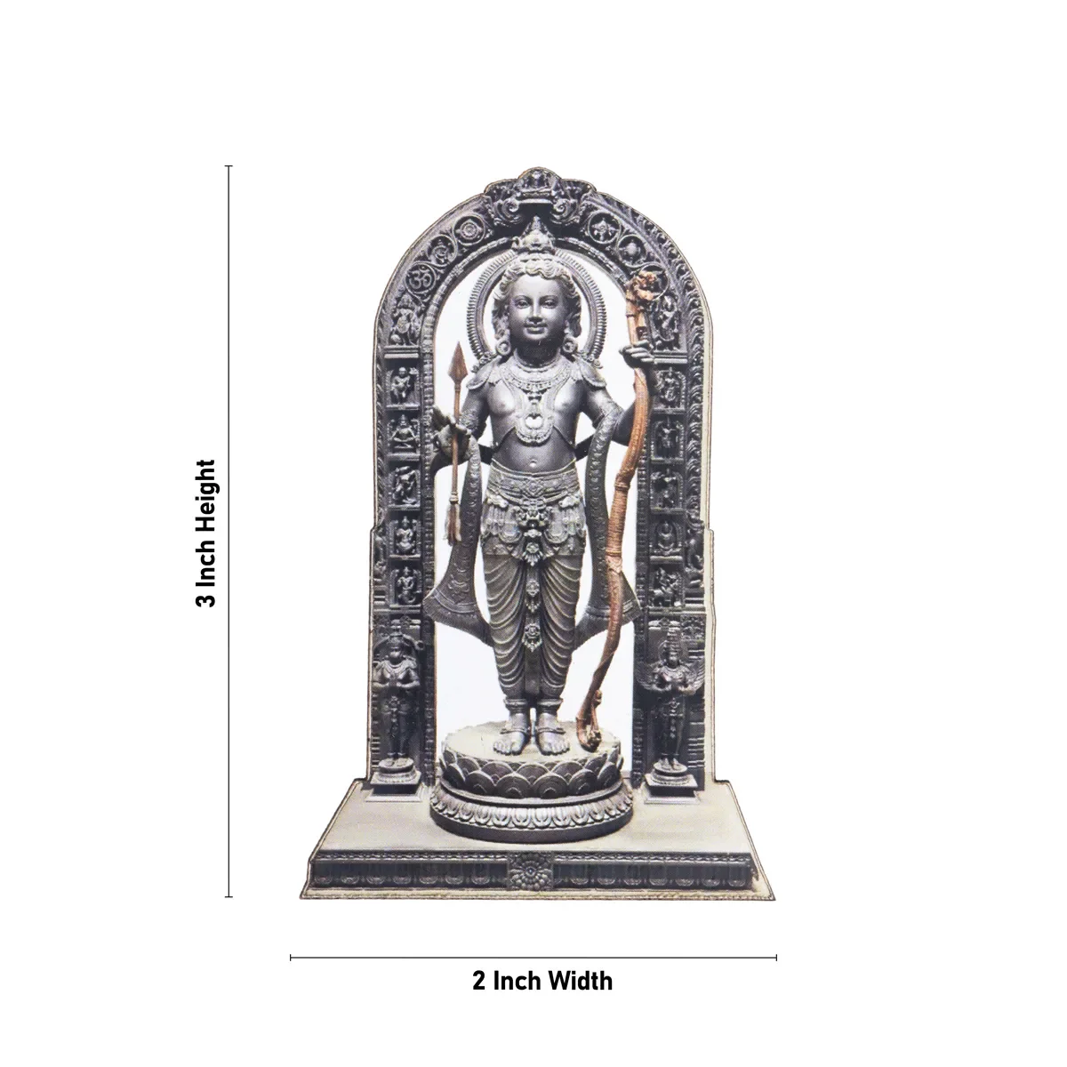 Ayodhya Rama Murti Fridge Magnet - 3 x 2 Inches | Single Layer Photo Magnet/ Black Picture Magnet For Home - Image 4