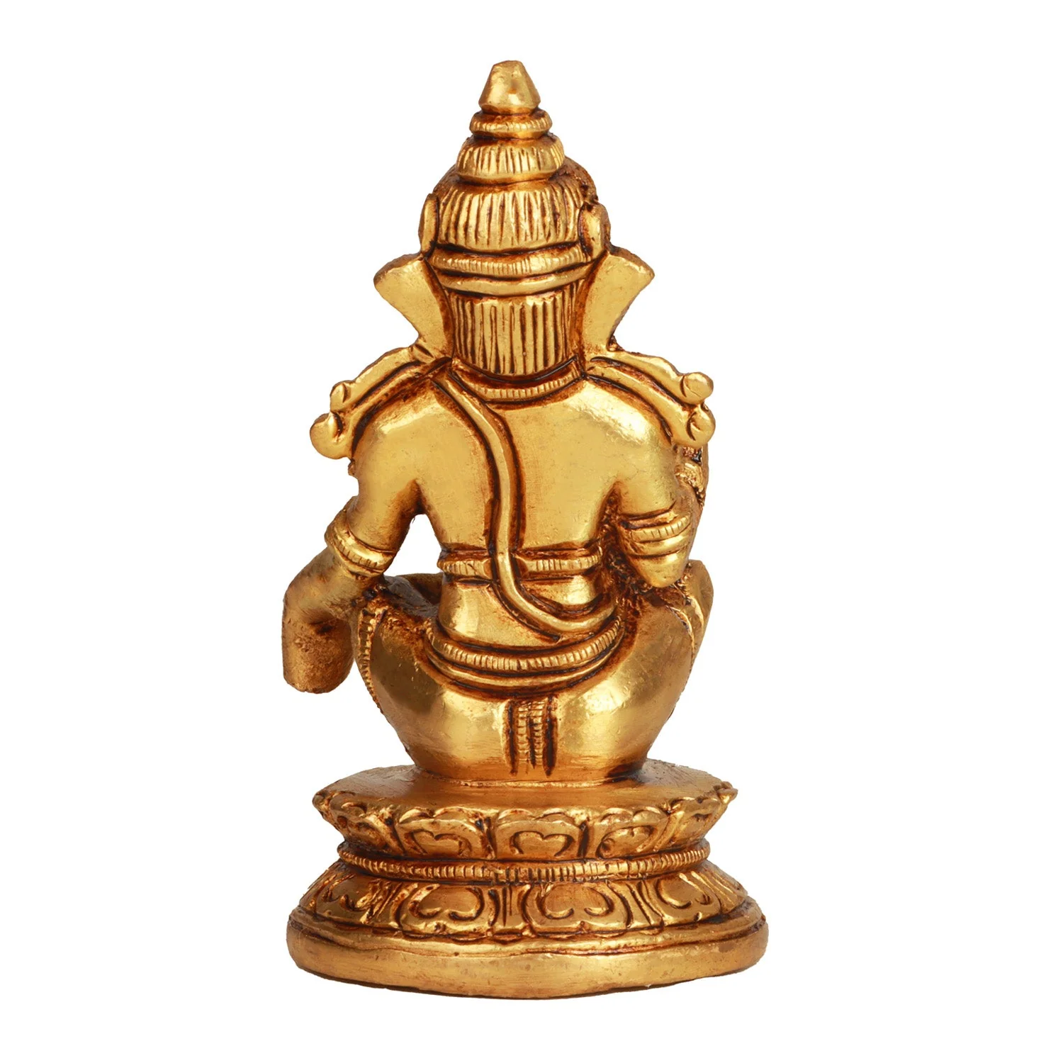 Ayyappa Idol Sitting On Base - 3.5 x 2 Inches | Antique Brass Idol/ Ayyappan Statue for Pooja - Image 4