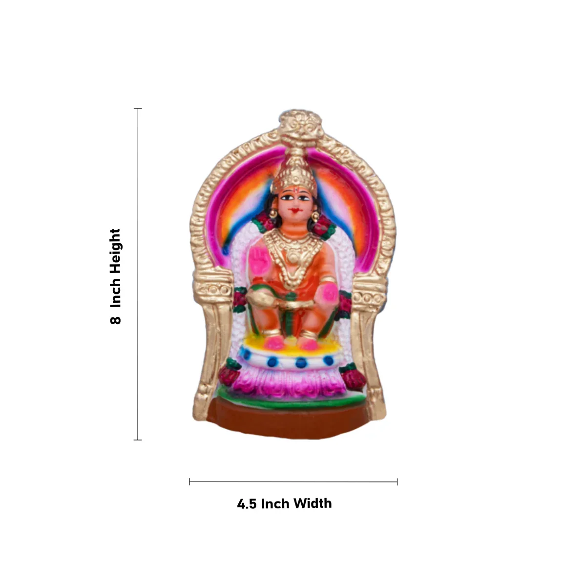 Ayyappan Clay Golu Bommai Set - 8 x 4.5 Inches | Giri Golu Doll/ Navaratri Golu Bomma/Gombe/Bommai - Image 11
