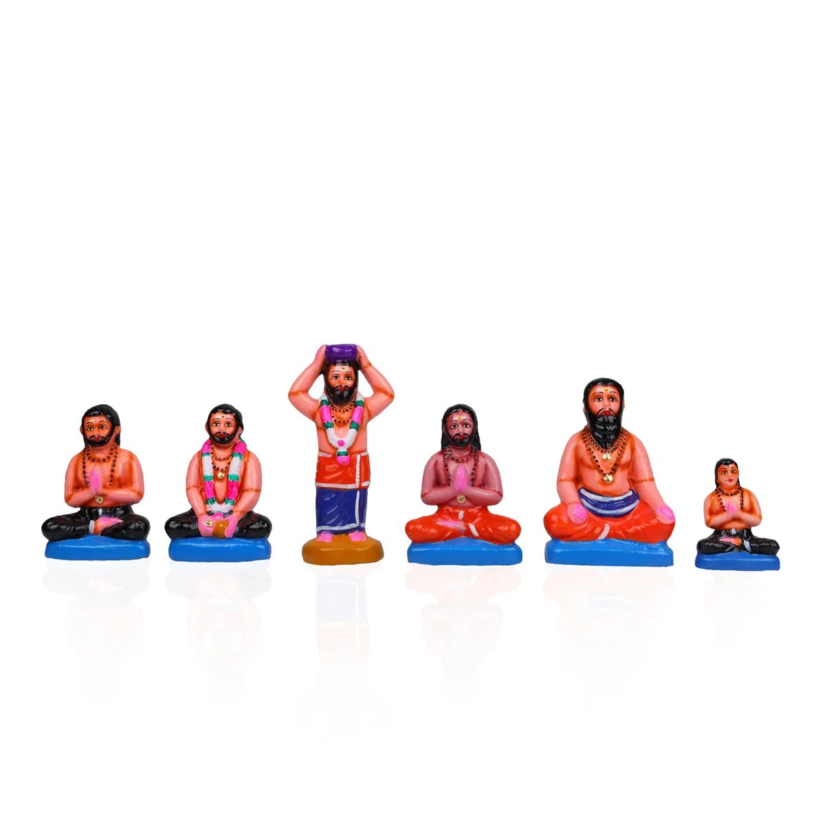 Ayyappan Irumudi Kattu Clay Golu Bommai Set - 7 x 3.5 Inches | Giri Golu Doll/ Navaratri Golu Bomma/Gombe - Image 3