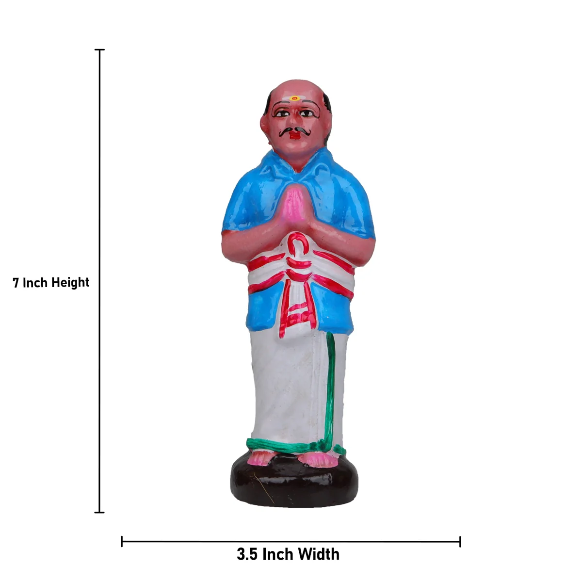 Ayyappan Irumudi Kattu Clay Golu Bommai Set - 7 x 3.5 Inches | Giri Golu Doll/ Navaratri Golu Bomma/Gombe - Image 5