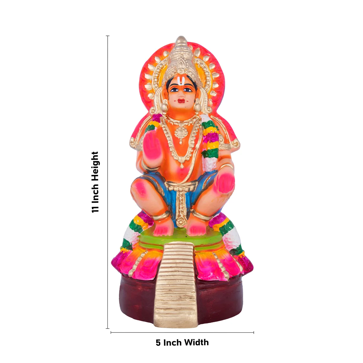 Ayyappan Paper Mache Golu Bommai - 11 x 5 Inches | Giri Golu Doll/ Navaratri Golu Bomma/Gombe/Bommai - Image 4