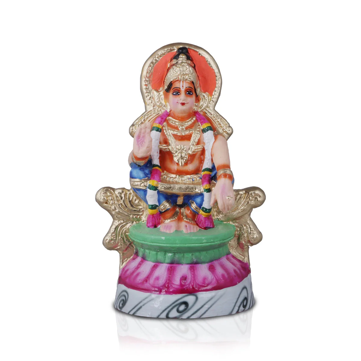 Ayyappan Statue Paper Mache Golu Bommai - 12 x 7 Inches | Giri Golu Doll/ Navaratri Golu Bomma/Gombe/Bommai - Image 2