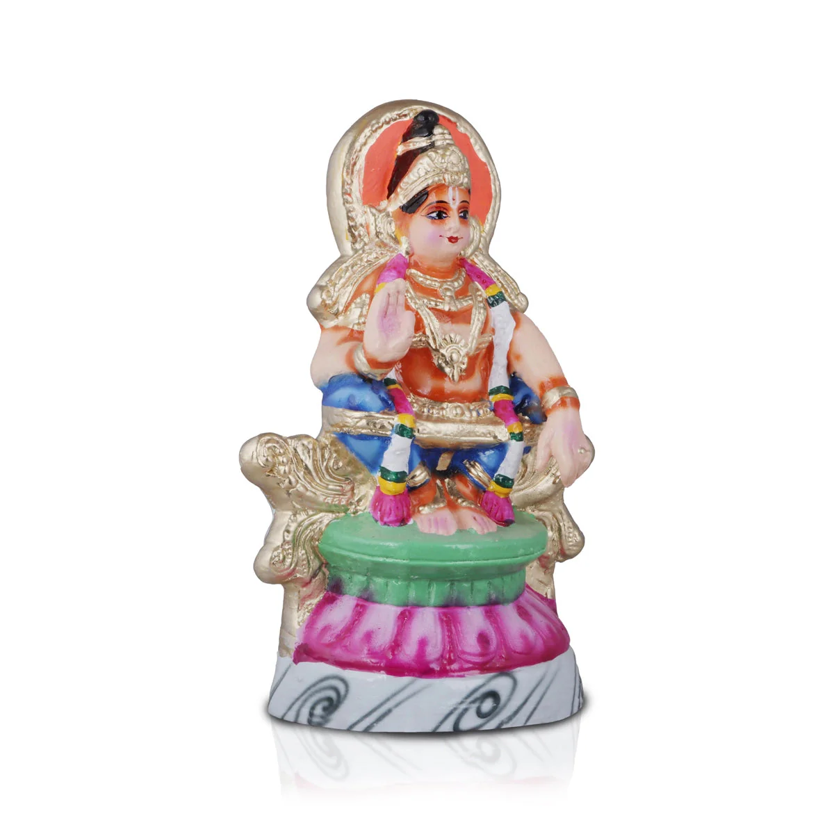 Ayyappan Statue Paper Mache Golu Bommai - 12 x 7 Inches | Giri Golu Doll/ Navaratri Golu Bomma/Gombe/Bommai - Image 3