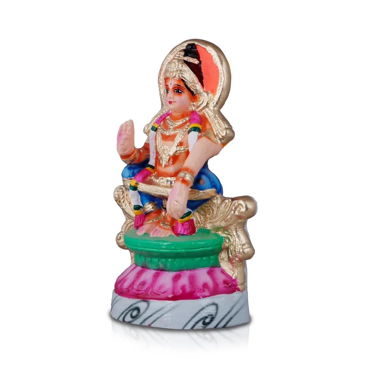 Ayyappan Statue Paper Mache Golu Bommai - 12 x 7 Inches | Giri Golu Doll/ Navaratri Golu Bomma/Gombe/Bommai - Image 4