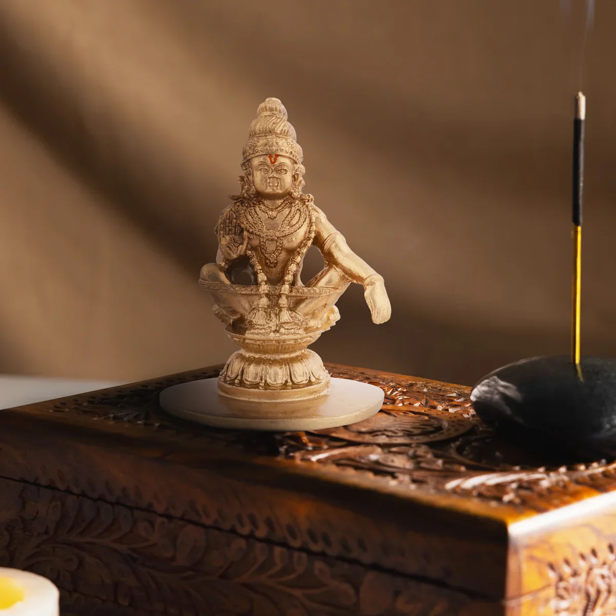 Ayyappan Statue - 2.5 x 1.75 Inches | Resin Statue/ Ayyappan Idol/ Ayyappa Vigraham for Pooja - Image 6