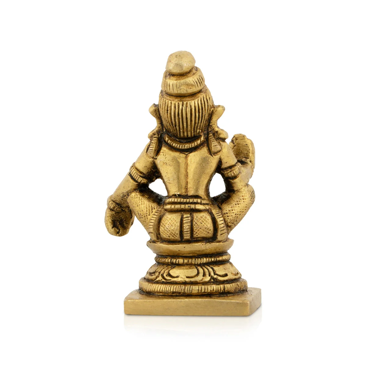 Ayyappan Statue Sitting On Base - 2.5 x 1.5 Inches | Ayyappa Idol/ Antique Brass Idol for Pooja - Image 5