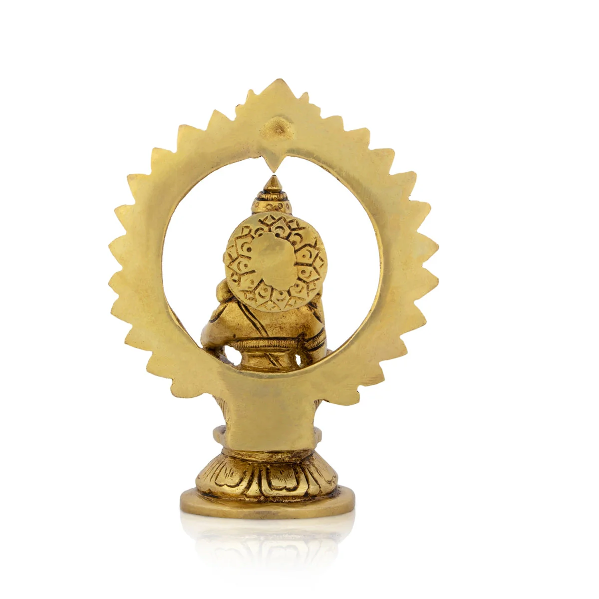 Ayyappan Statue With Arch - 5.5 X 4 Inches | Ayyappa Idol/ Antique Brass Idol For Pooja - Image 5