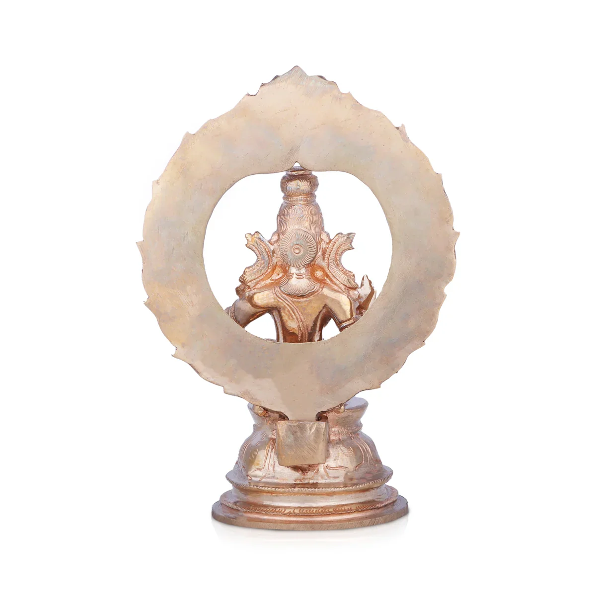 Ayyappan Statue With Arch - 6 x 4.5 Inches | Panchaloha Idol/ Ayyappan Idol/ Ayyappa Vigraham for Pooja/ 800 Gms Approx - Image 4