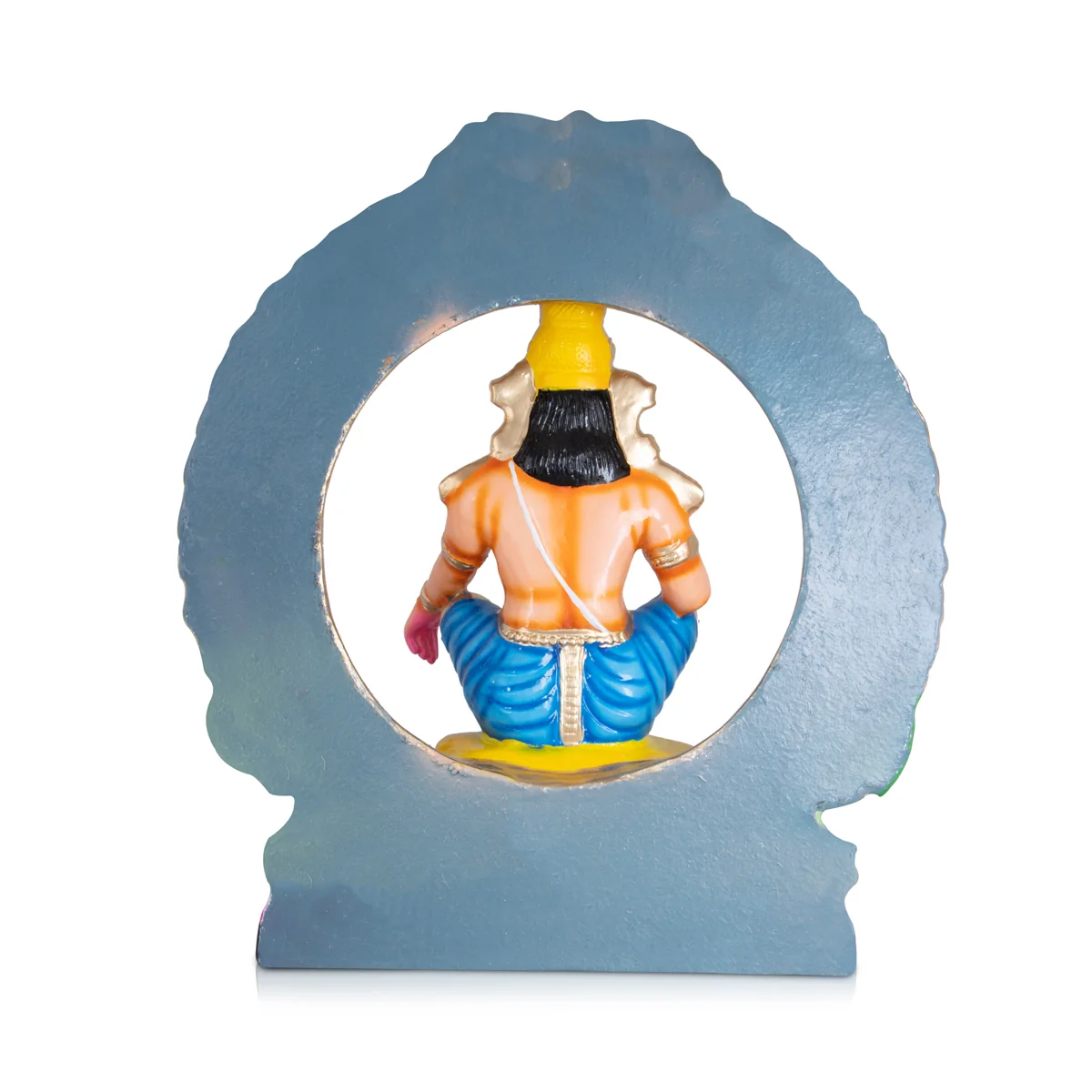 Ayyappan with Arch Paper Mache Golu Bommai - 18 x 10 Inches | Giri Golu Doll/ Navaratri Golu Bomma/Gombe - Image 5