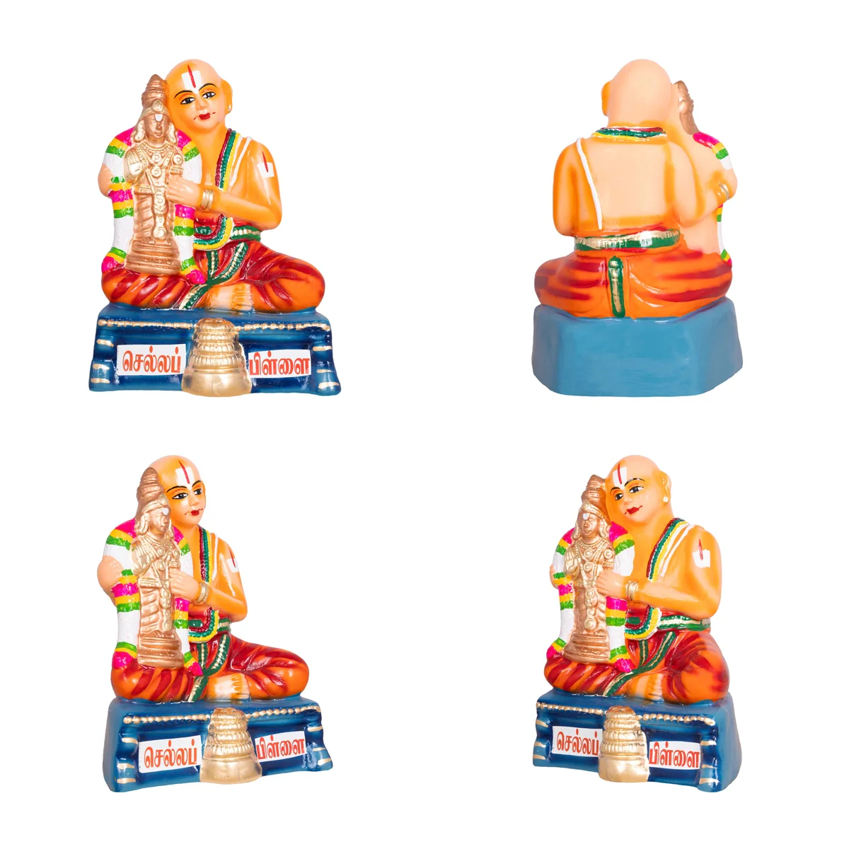 Azhvargal Paper Mache Golu Bommai Set - 12 X 7 Inches | Giri Golu Doll/ Alvars Navaratri Gombe/ Navratri Decor - Image 2