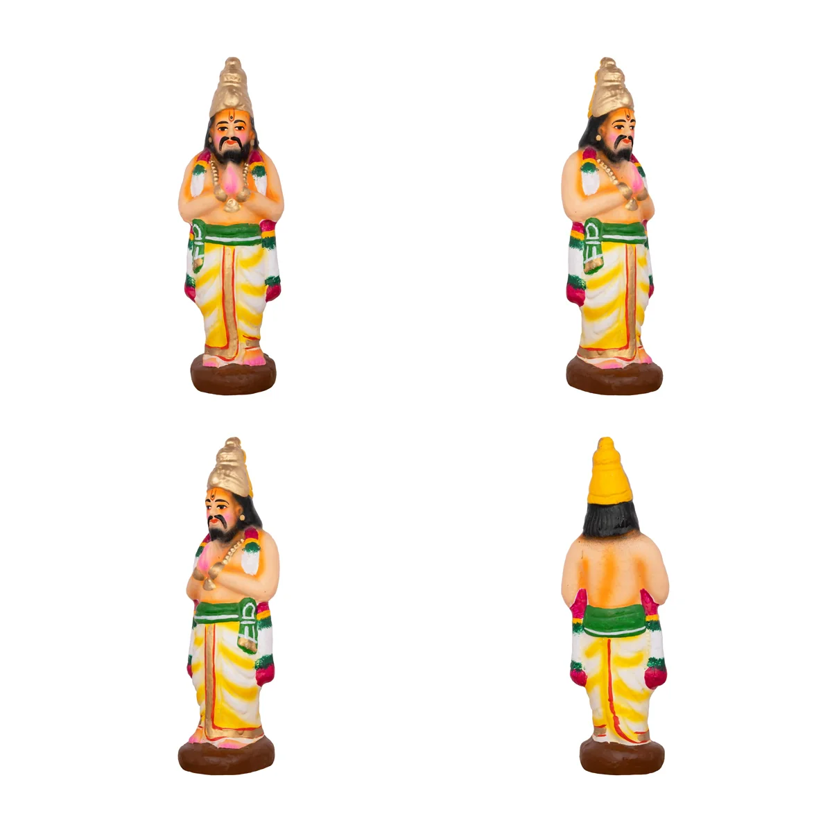 Azhwargal Clay Golu Bommai Set - 8 x 3 Inches | Giri Golu Doll/ Navaratri Golu Bomma/Gombe/Bommai - Image 12