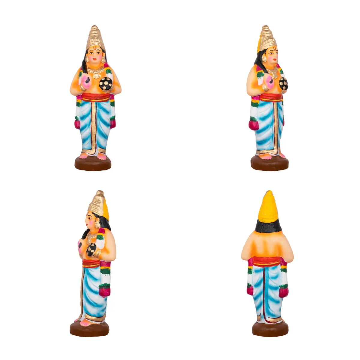 Azhwargal Clay Golu Bommai Set - 8 x 3 Inches | Giri Golu Doll/ Navaratri Golu Bomma/Gombe/Bommai - Image 2