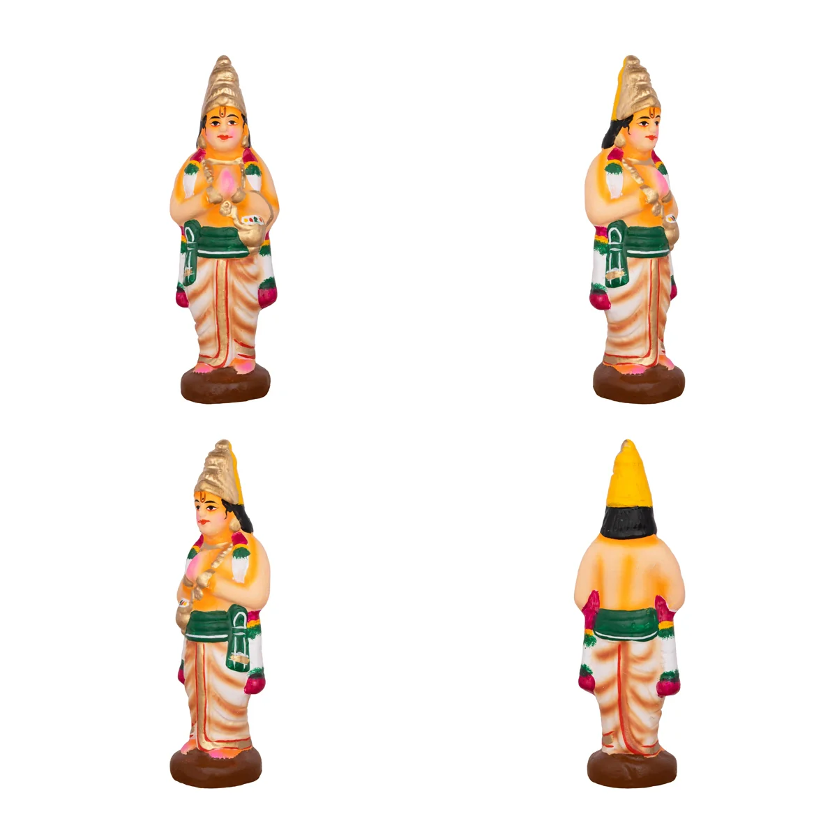 Azhwargal Clay Golu Bommai Set - 8 x 3 Inches | Giri Golu Doll/ Navaratri Golu Bomma/Gombe/Bommai - Image 3