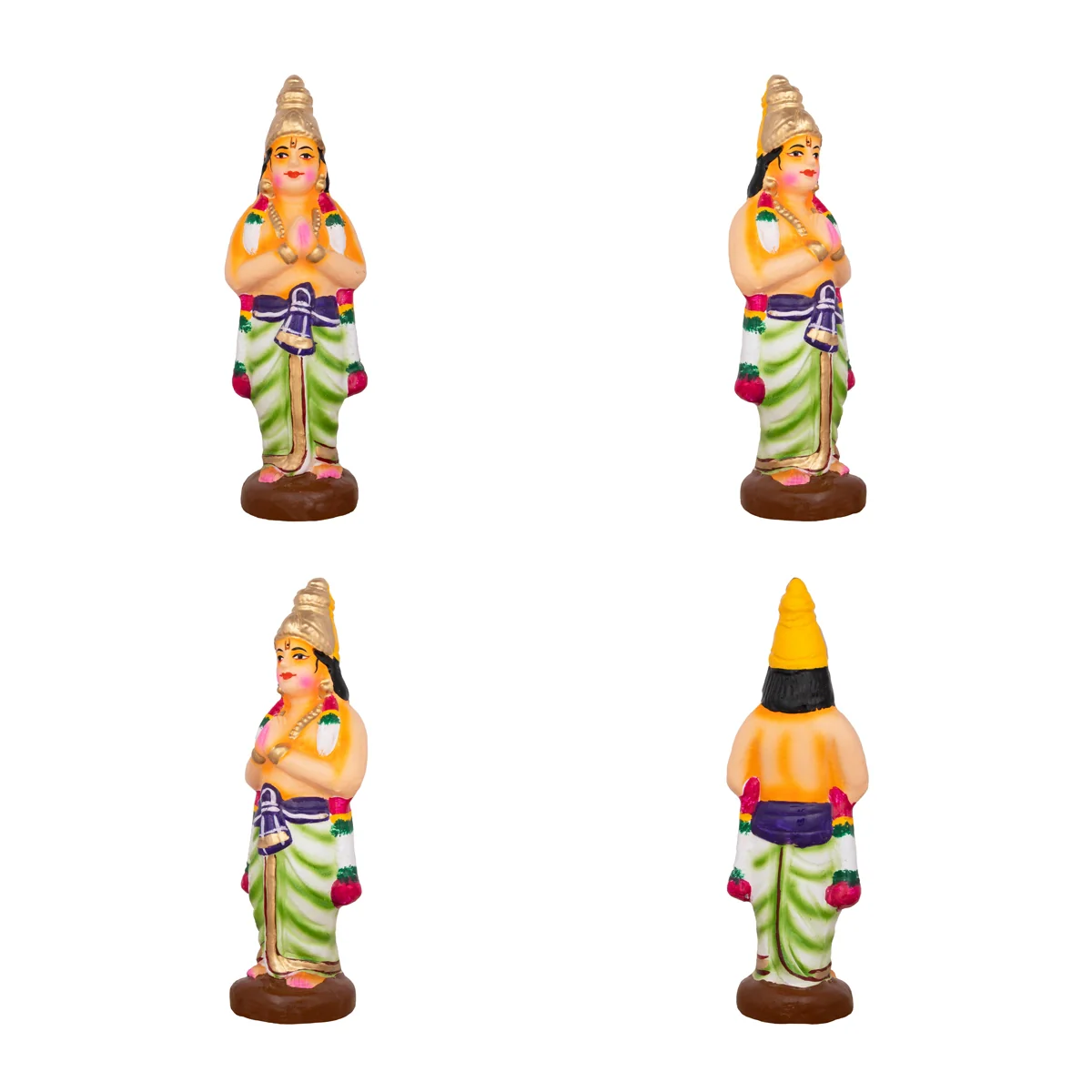 Azhwargal Clay Golu Bommai Set - 8 x 3 Inches | Giri Golu Doll/ Navaratri Golu Bomma/Gombe/Bommai - Image 4