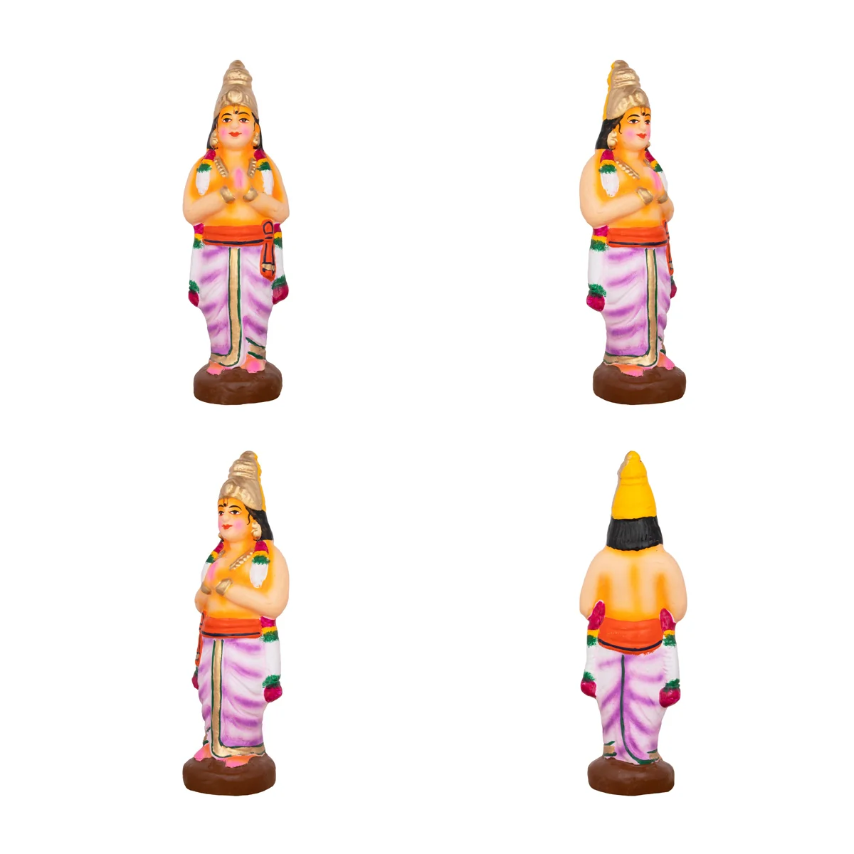 Azhwargal Clay Golu Bommai Set - 8 x 3 Inches | Giri Golu Doll/ Navaratri Golu Bomma/Gombe/Bommai - Image 6
