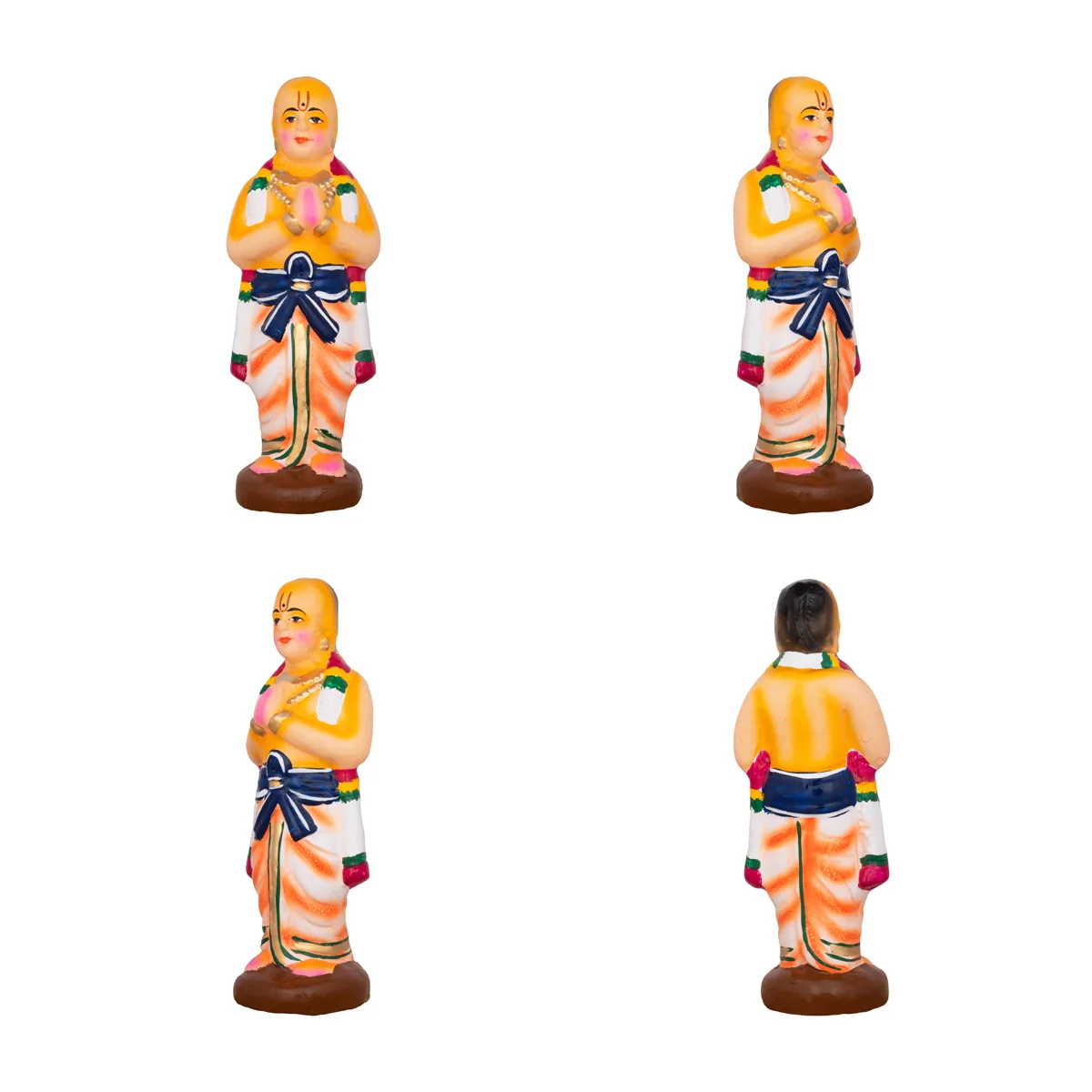 Azhwargal Clay Golu Bommai Set - 8 x 3 Inches | Giri Golu Doll/ Navaratri Golu Bomma/Gombe/Bommai - Image 7