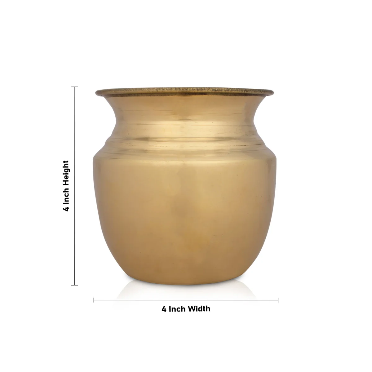Brass Lota - 4 x 4 Inches | Kalash/ Pooja Pot/ Chombu for Home/ 170 Gms Approx - Image 4