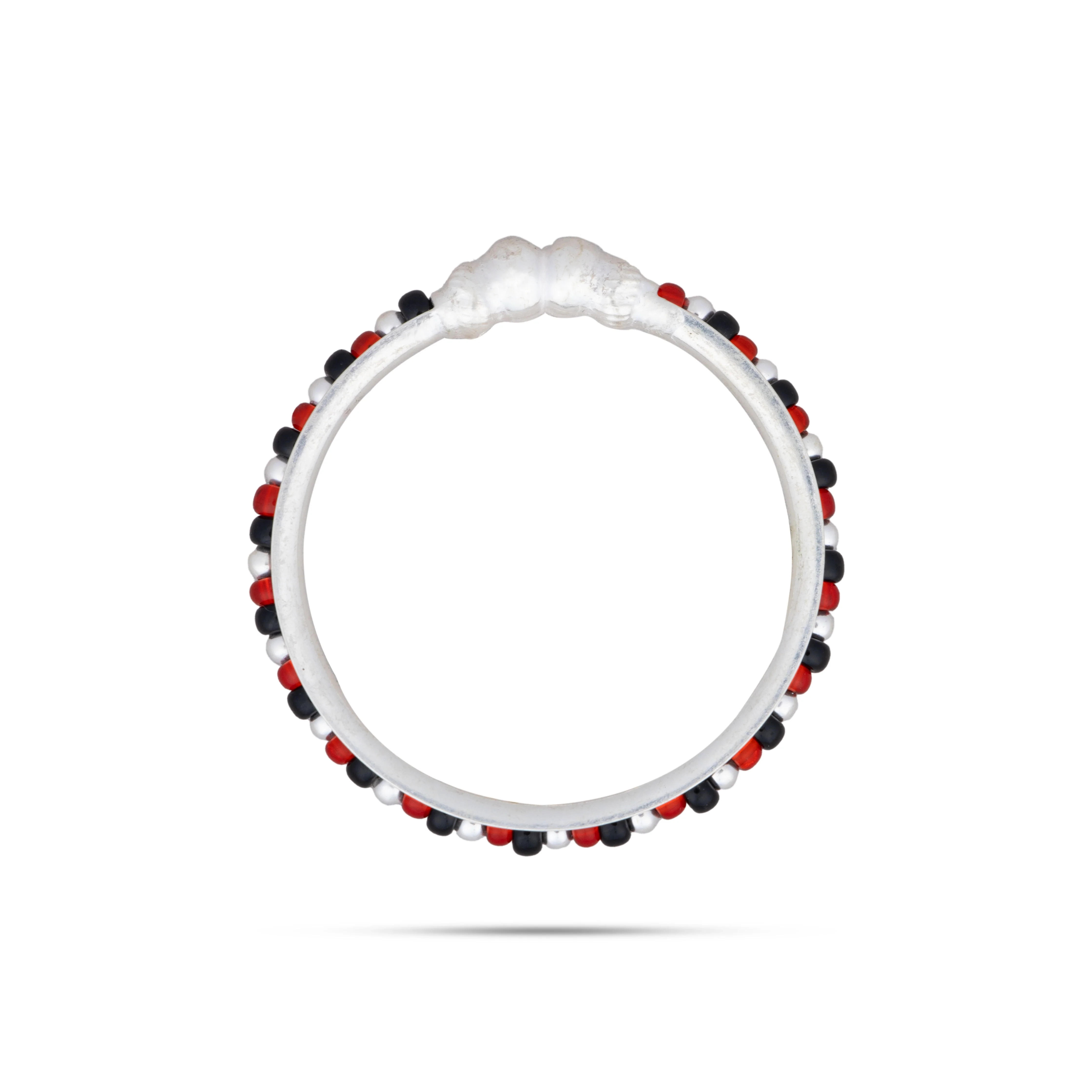 Baby Bangle with Black Beads | Silver Kids Bangle/ Jewellery for Childrens/ 15.47 Gms Approx - Image 5