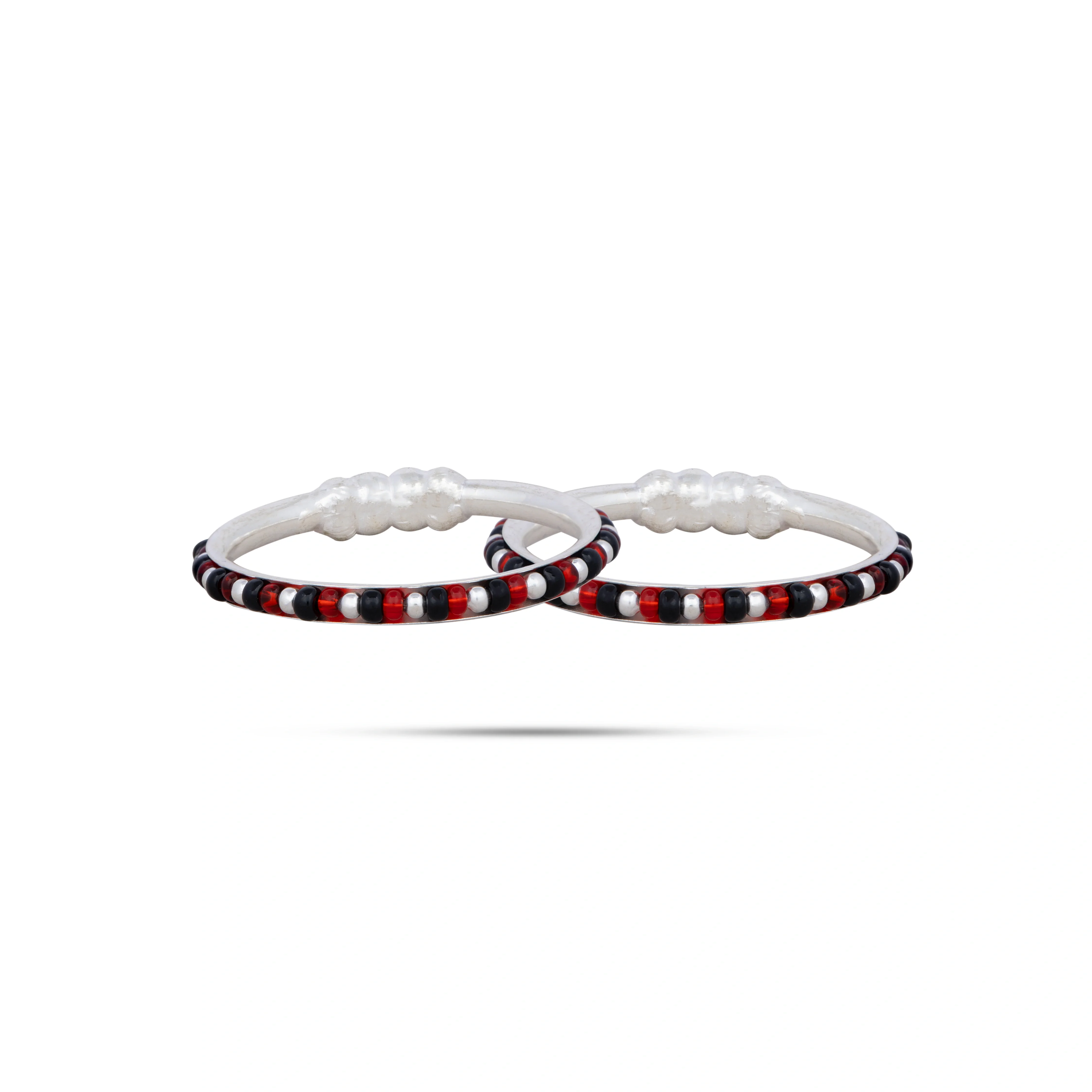 Baby Bangle with Black Beads | Silver Kids Bangle/ Jewellery for Childrens/ 15.47 Gms Approx - Image 6