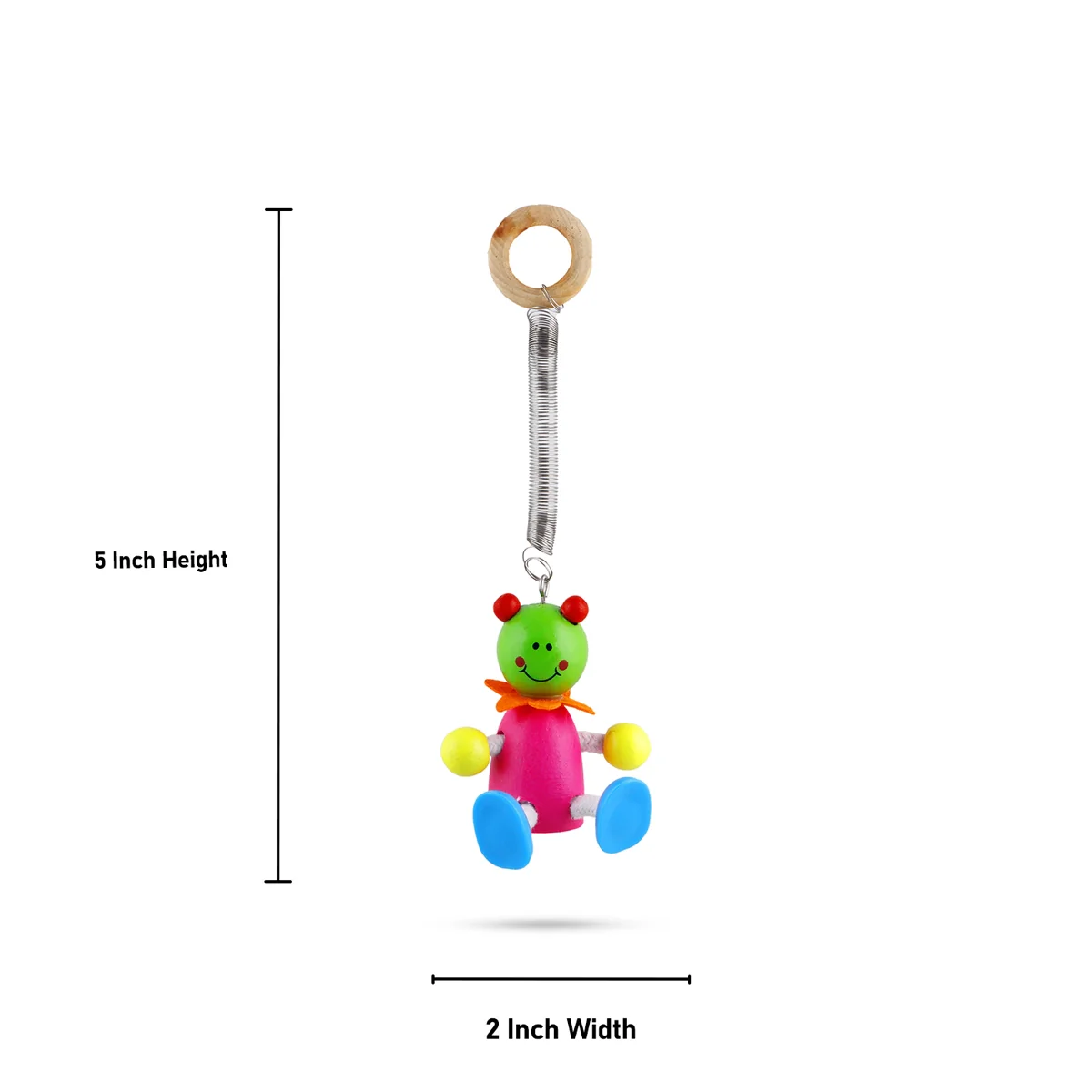Baby Cartoon Animal Hanging Rattle Toys - 5 x 2 Inches | Wooden Hanging Toys for Kids - Image 3