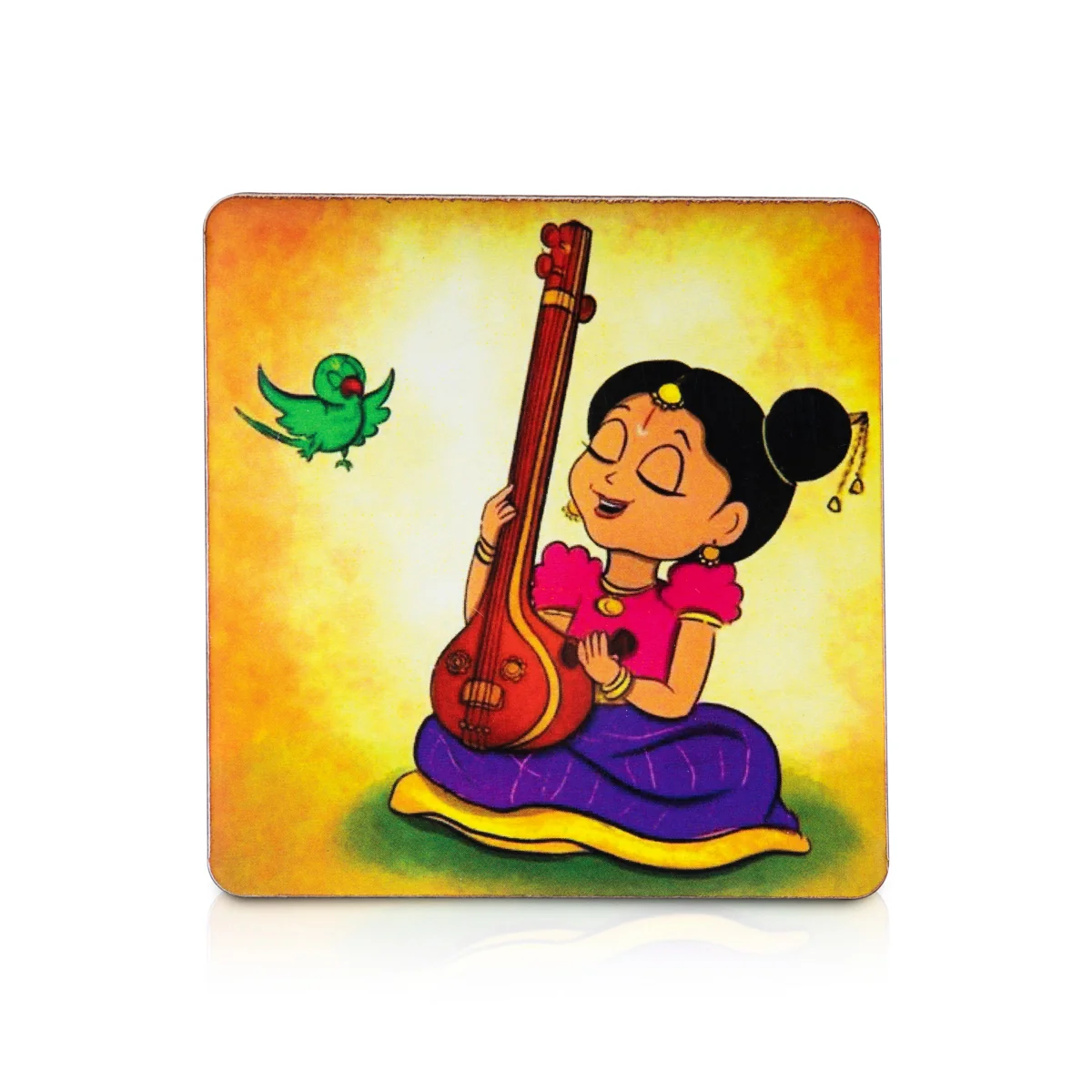 Baby Meenakshi Fridge Magnet - 3 x 2.25 Inches | Single Layer Picture Magnet/ Photo Magnet for Home