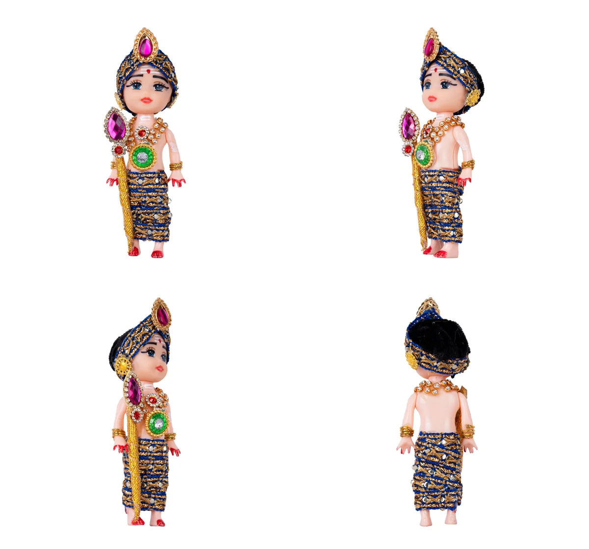 Baby Murugan Statue With Vel- 4.5 X 1.5 Inches | Multicolour Stone Murugan Silai/Plastic Kartikeya Statue For Pooja - Image 5