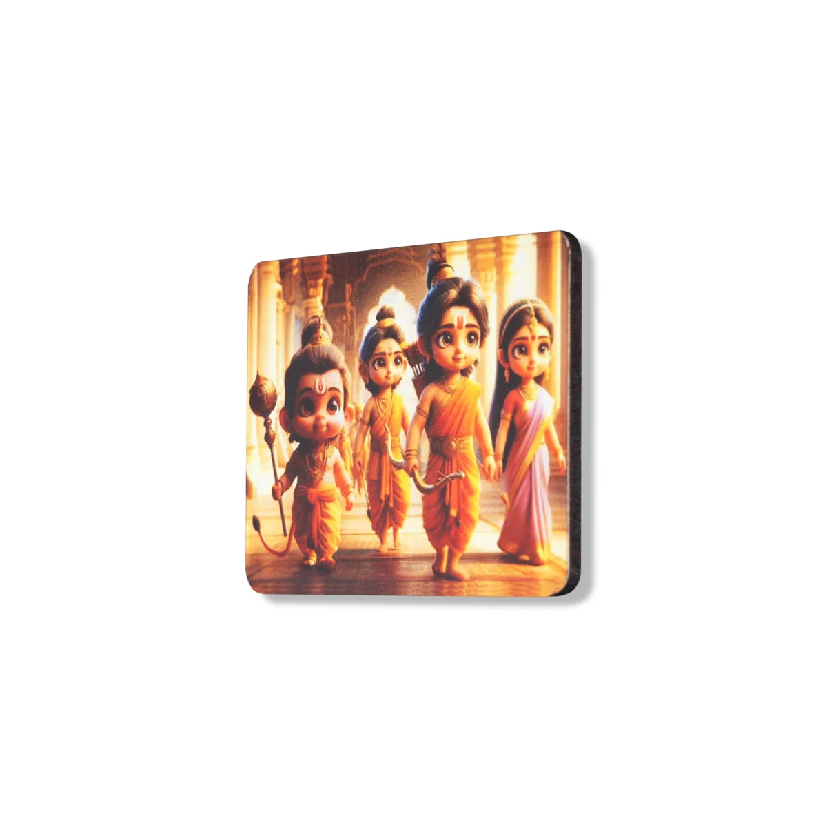 Baby Ram Darbar Murti Design Fridge Magnet - 2.25 x 2.75 Inches | Single Layer Picture Magnet for Home - Image 2