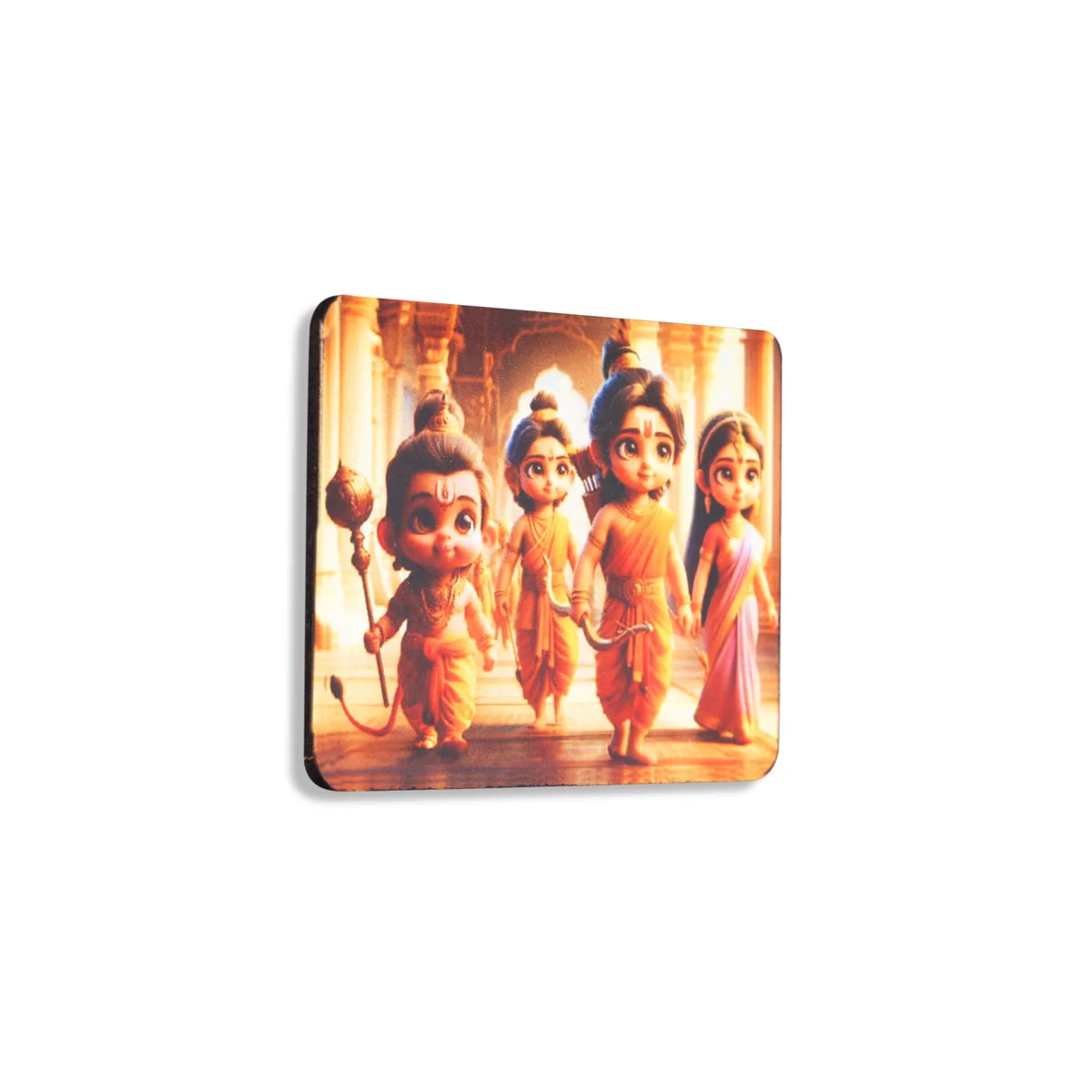 Baby Ram Darbar Murti Design Fridge Magnet - 2.25 x 2.75 Inches | Single Layer Picture Magnet for Home - Image 3