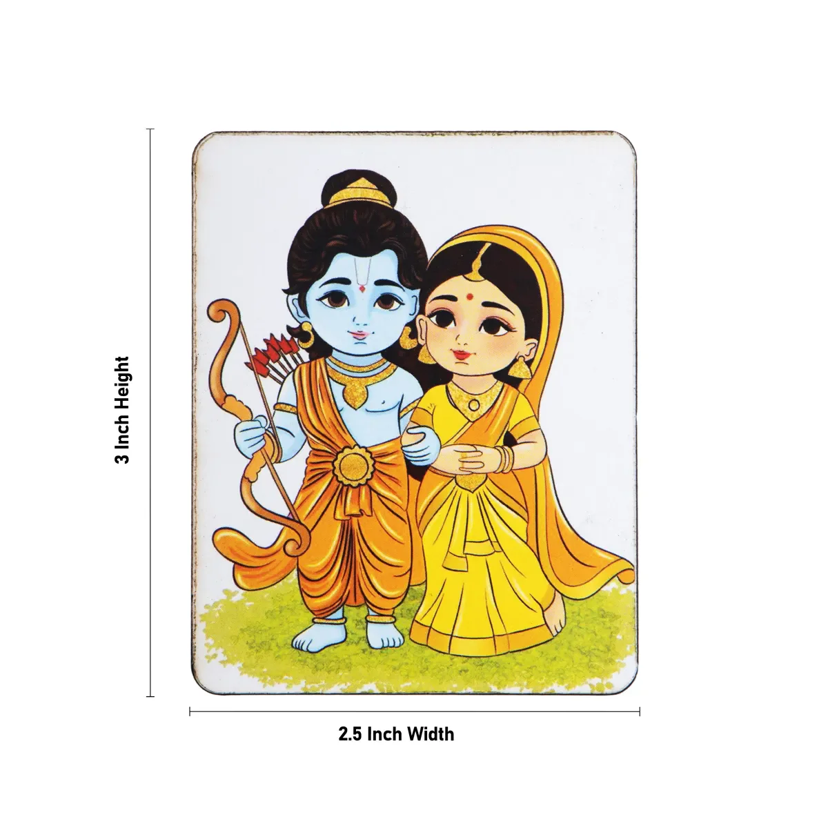 Baby Ram Sita Murti Design Fridge Magnet - 3 X 2.5 Inches | Picture Magnet/ Single Layer Photo Magnet For Home - Image 2
