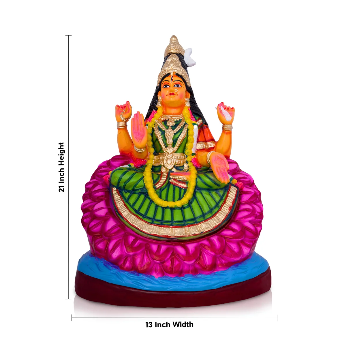 Bairavi Paper Mache Golu Bommai - 21 x 13 Inches | Giri Golu Doll/ Navaratri Golu Bomma/Gombe/Bommai - Image 2