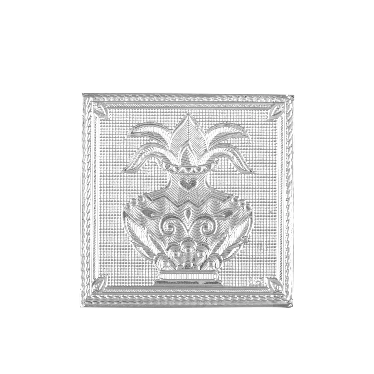 Bajot - 1.5 x 3 x 3 Inches | Silver Chowki/ Manai Palagai for Pooja/ 70 Gms Approx - Image 2