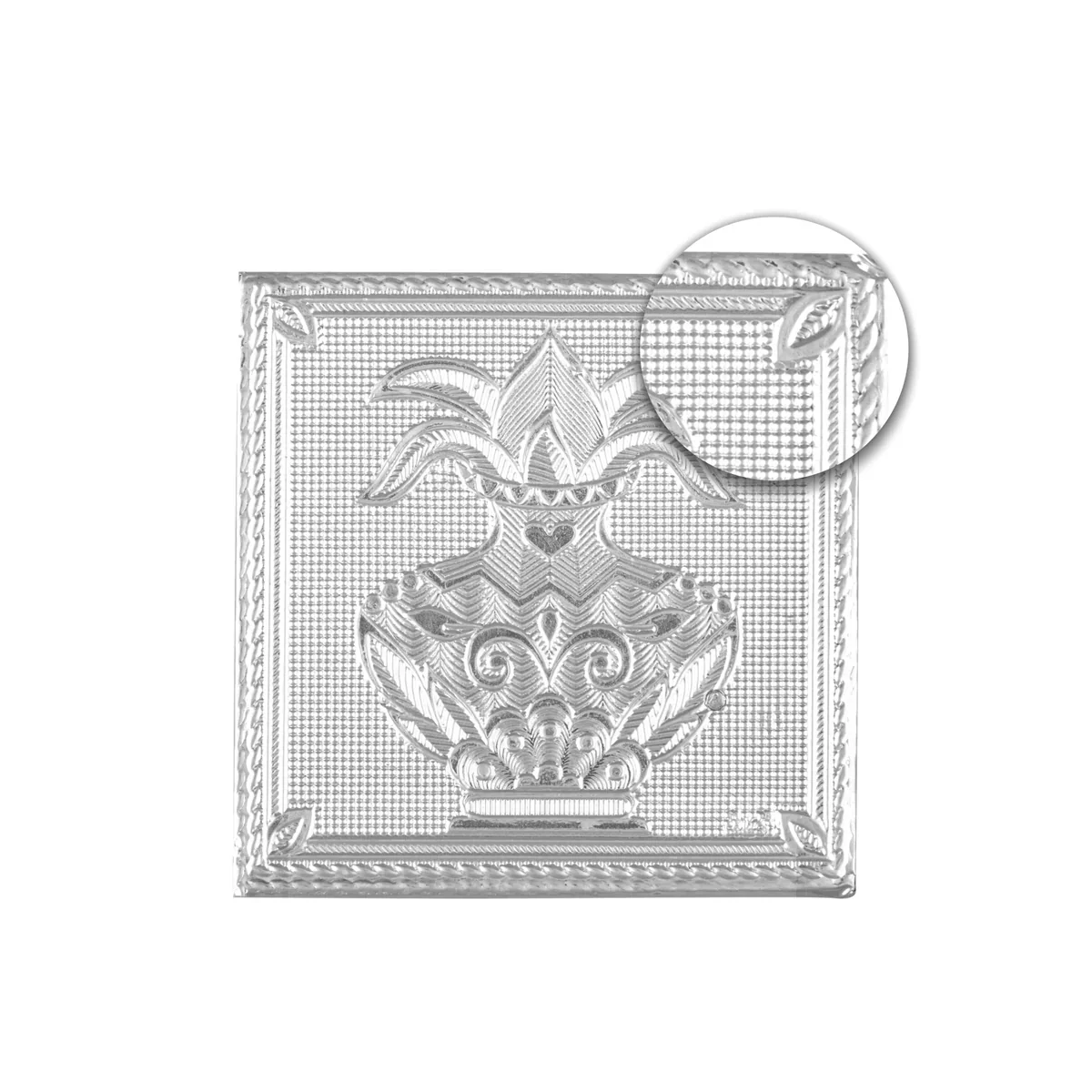 Bajot - 1.5 x 3 x 3 Inches | Silver Chowki/ Manai Palagai for Pooja/ 70 Gms Approx - Image 3