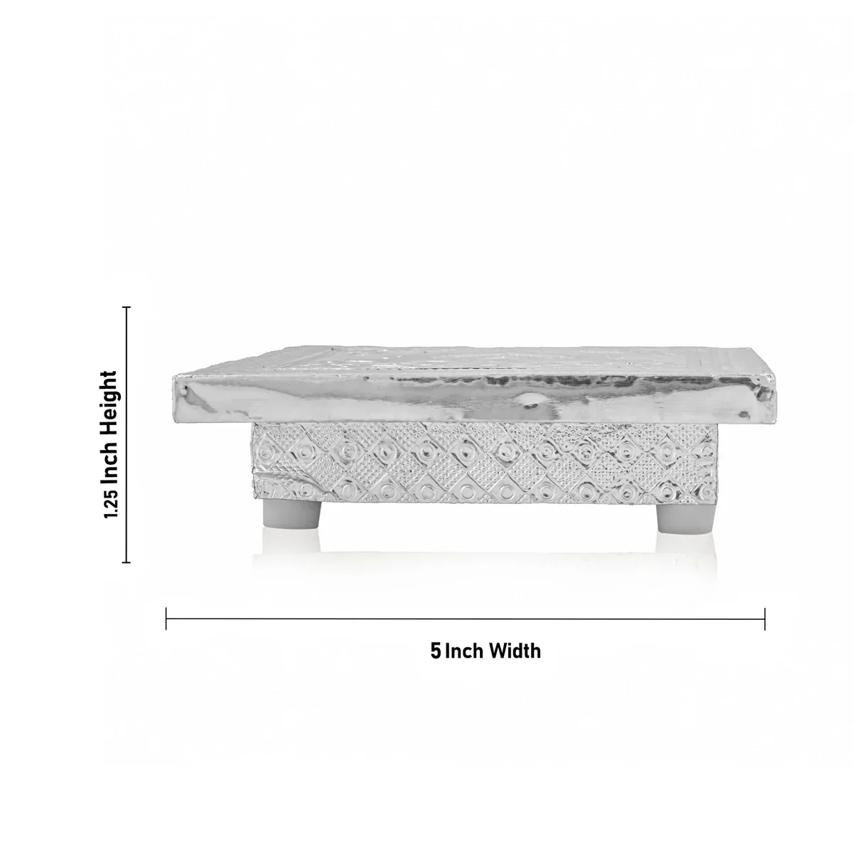 Bajot - 1.5 x 5 x 5 Inches | Silver Chowki/ Manai Palagai for Pooja/ 250 Gms Approx - Image 4