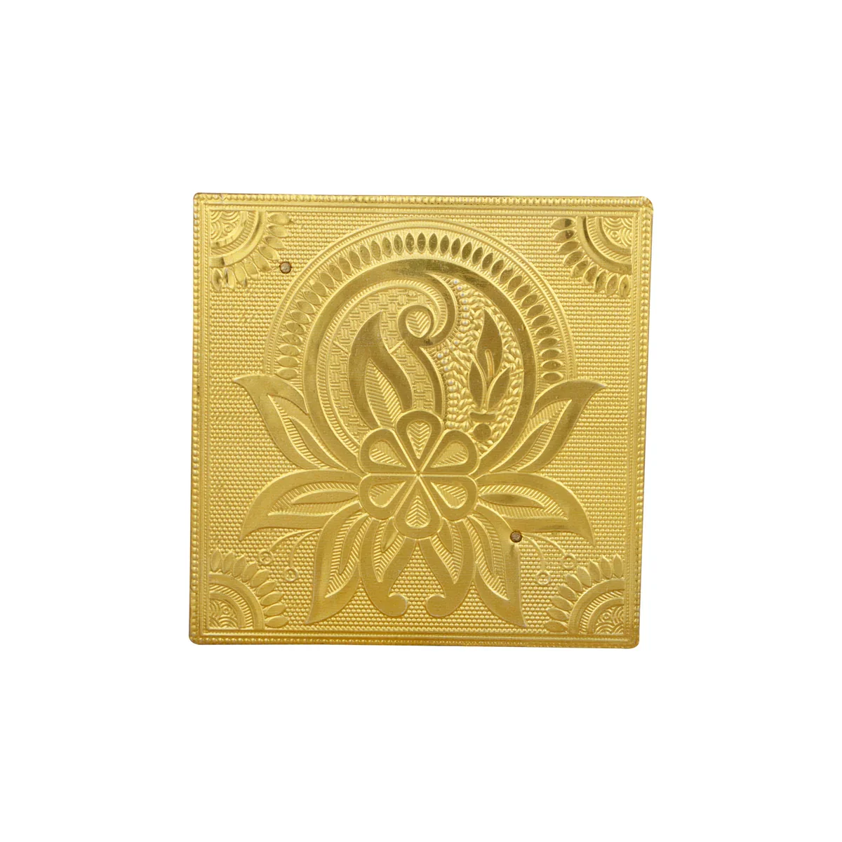 Bajot - 1.75 x 5 x 5 Inches | Wooden Manai/ Gold Polish Meenakari Design Chowki for Pooja - Image 3