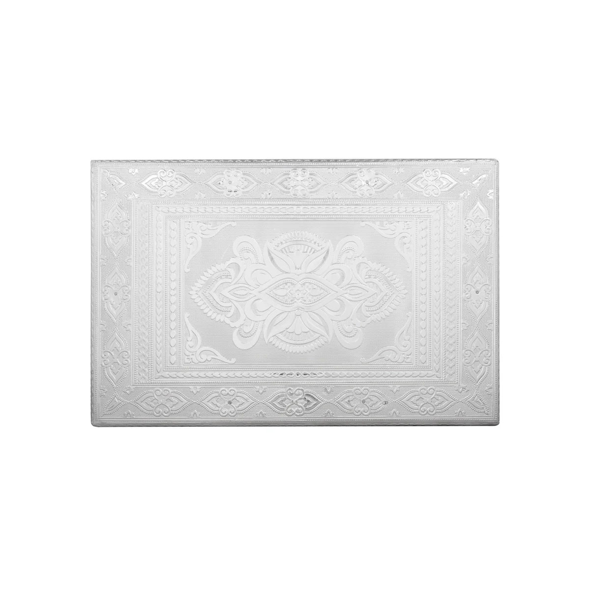 Bajot - 10 x 15 Inches | Silver Chowki/ Manai Palagai for Pooja/ 2.010 Kgs Approx - Image 4