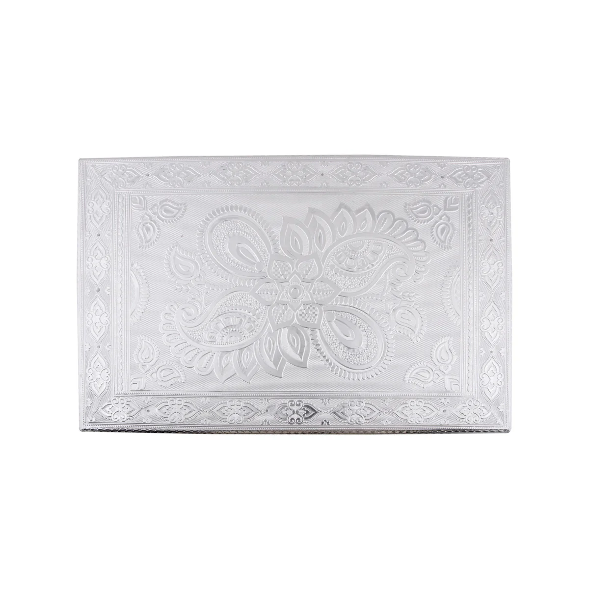 Bajot - 12 x 18 Inches | Silver Chowki/ Manai Palagai for Pooja/ 3.135 Kgs Approx - Image 4