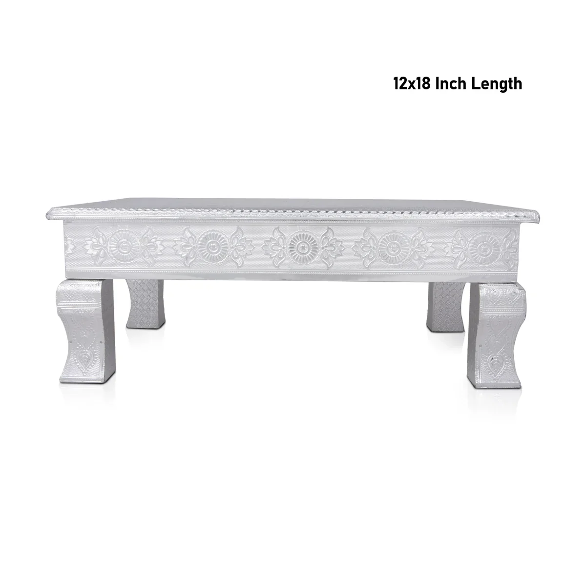 Bajot - 12 x 18 Inches | Silver Chowki/ Manai Palagai for Pooja/ 3.135 Kgs Approx - Image 5