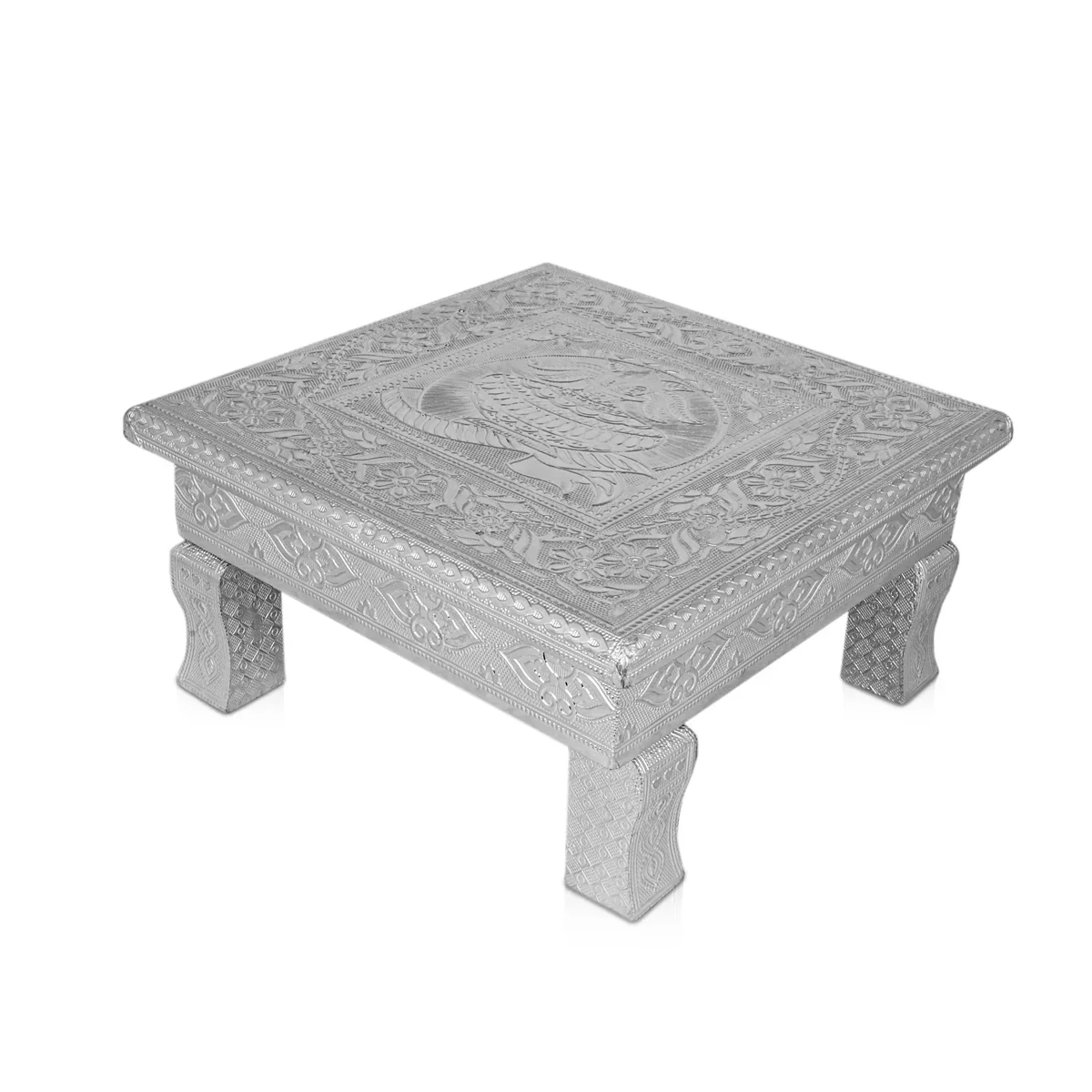 Bajot - 2.5 x 10 x 10 Inches | Silver Chowki/ Manai Palagai for Pooja/ 1.550 Kgs Approx - Image 3