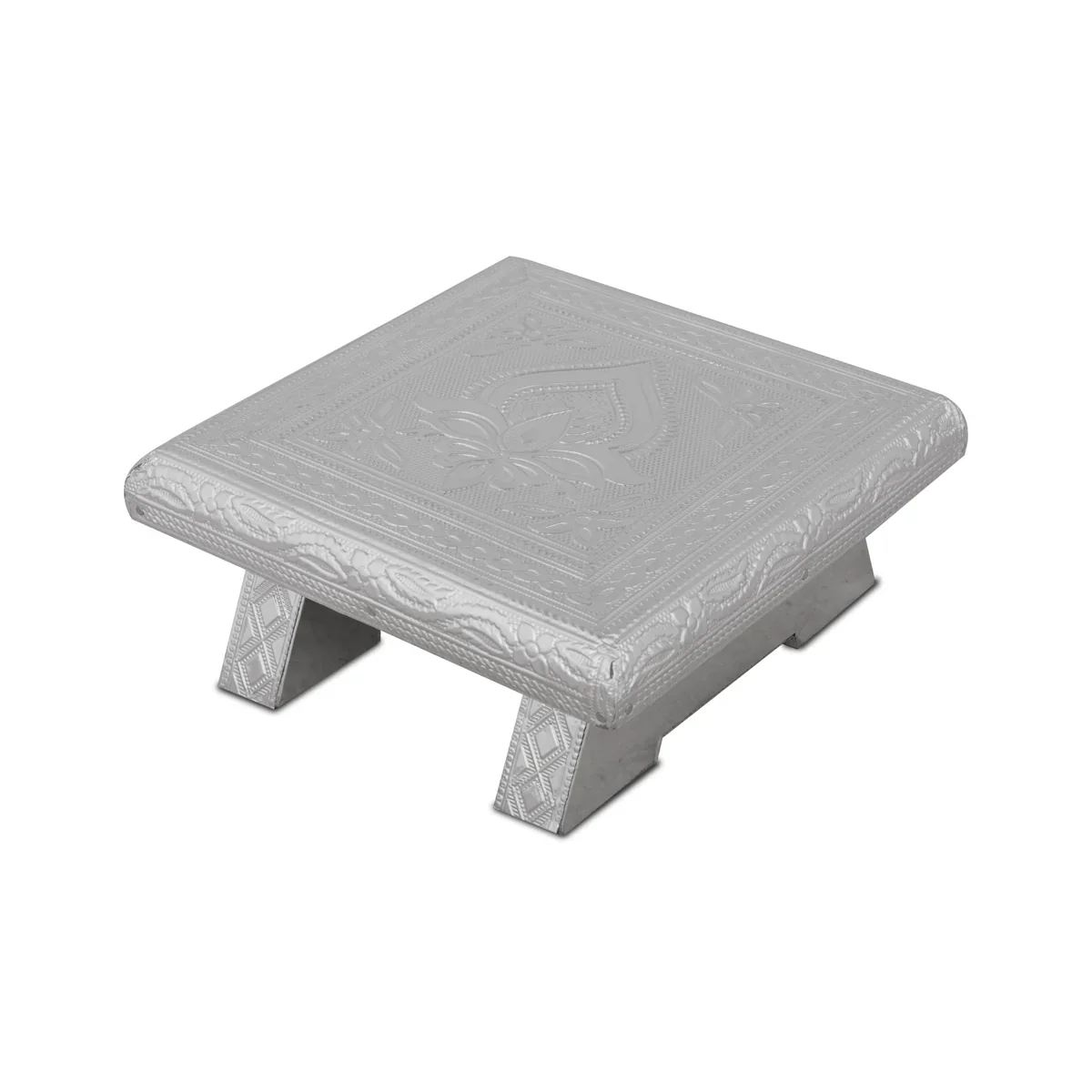 Bajot - 2.5 x 6 x 6 Inches | Silver Polish Chowki/ Manai Palagai for Pooja/ 400 Gms Approx - Image 3