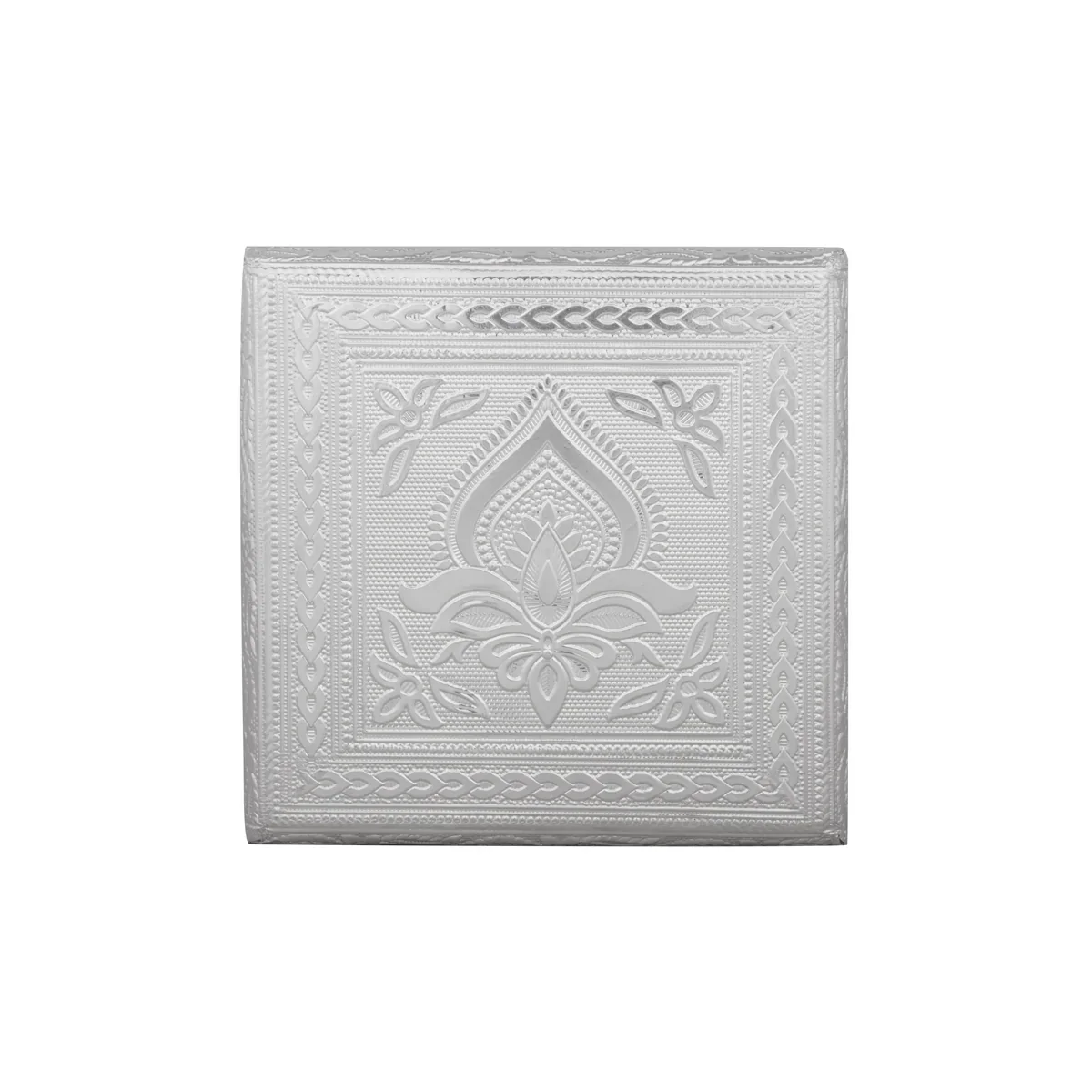 Bajot - 2.5 x 6 x 6 Inches | Silver Polish Chowki/ Manai Palagai for Pooja/ 400 Gms Approx - Image 4