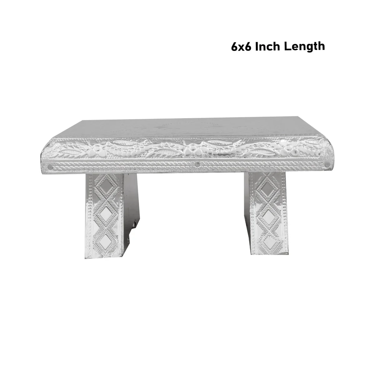 Bajot - 2.5 x 6 x 6 Inches | Silver Polish Chowki/ Manai Palagai for Pooja/ 400 Gms Approx - Image 5