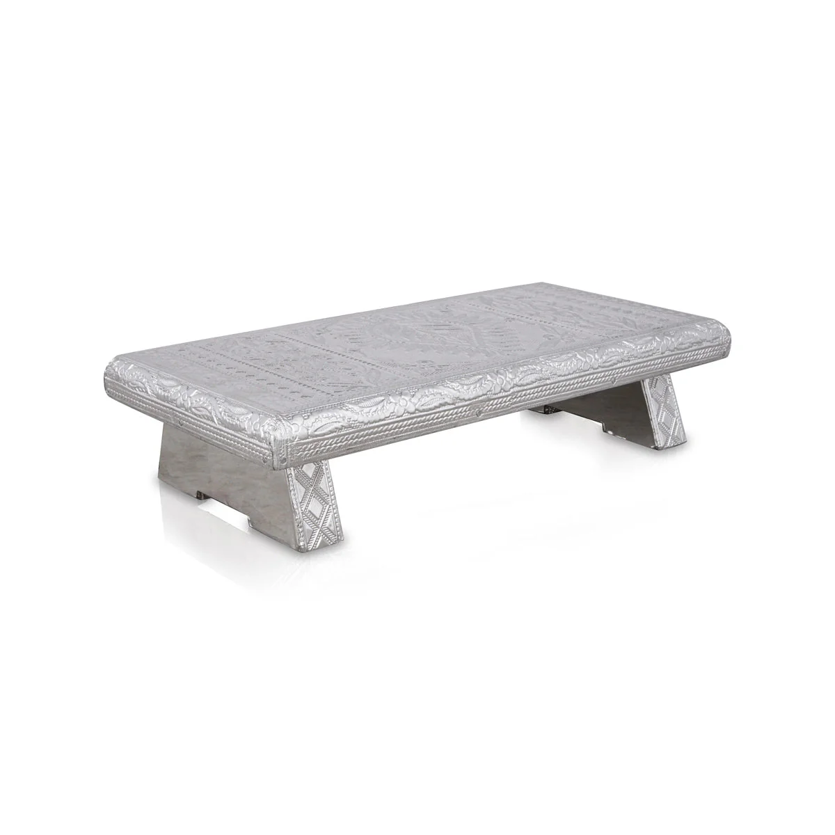 Bajot - 2 x 10 x 5 Inches | Silver Polish Chowki/ Manai Palagai for Pooja/ 460 Gms Approx - Image 3