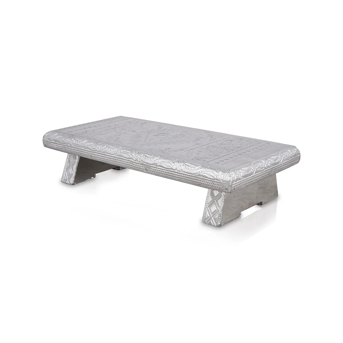 Bajot - 2 x 10 x 5 Inches | Silver Polish Chowki/ Manai Palagai for Pooja/ 460 Gms Approx - Image 4