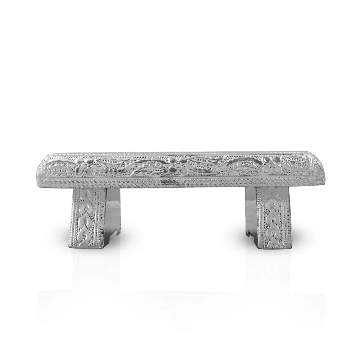 Bajot - 2 x 6 x 4 Inches | Silver Polish Chowki/ Manai Palagai for Pooja/ 257 Gms Approx - Image 3