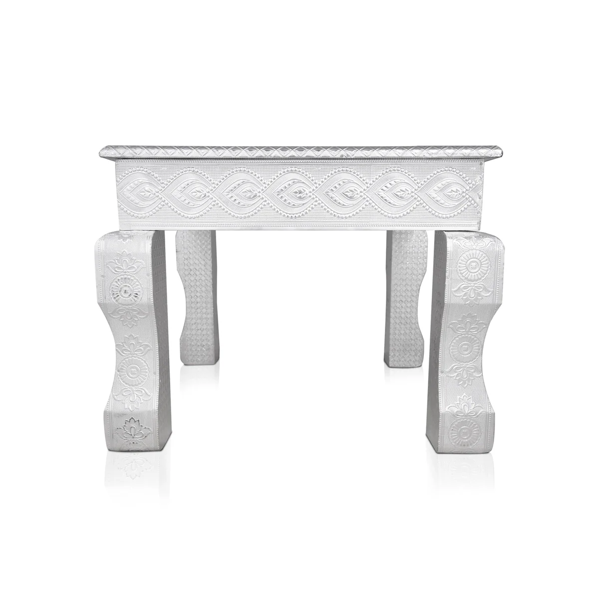 Bajot - 3 x 15 x 15 Inches | Silver Polish Chowki/ Manai Palagai for Pooja - Image 2