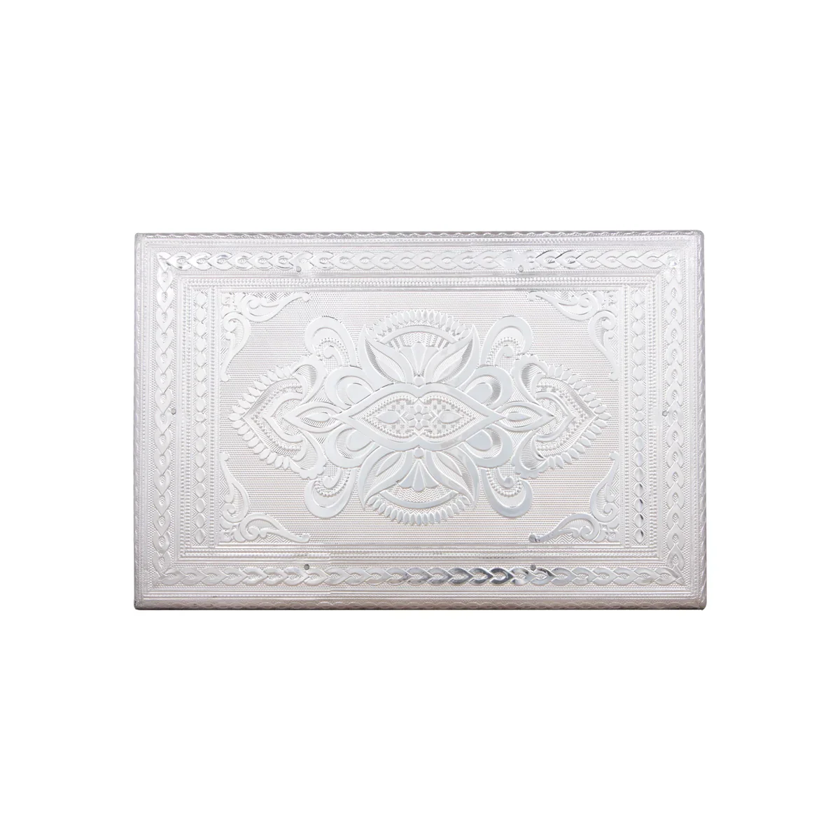 Bajot - 8 x 12 Inches | Silver Chowki/ Manai Palagai for Pooja/ 1.145 Kgs Approx - Image 4