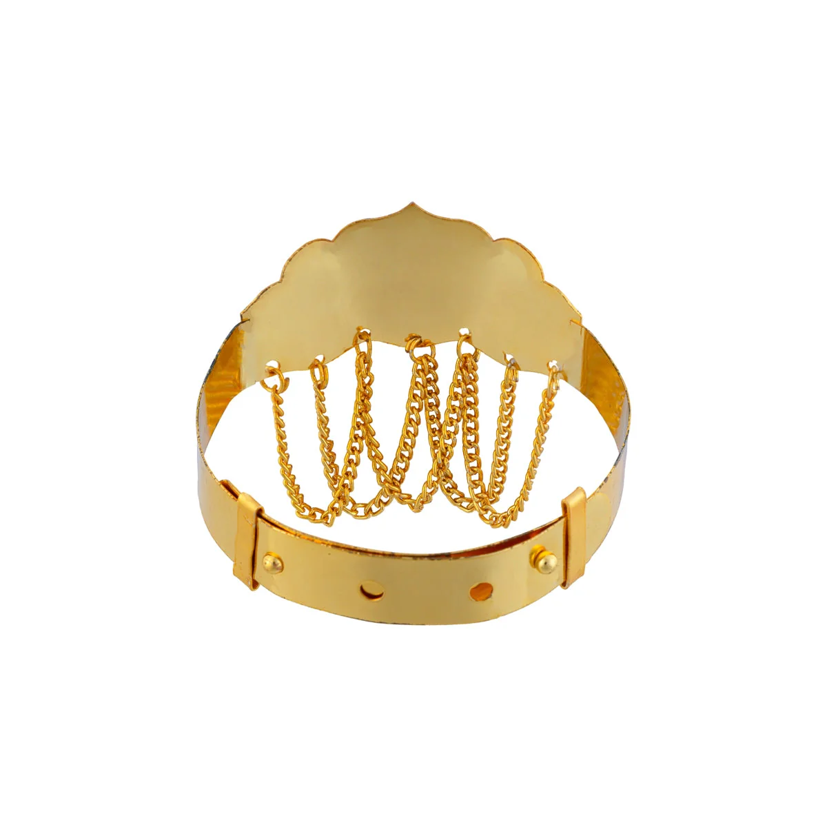 Baju Band Jewellery Pair - 2.5 Inches | Mahalakshmi Design Armlet Jewelry/ Gold Polish Vanki For Baby - Image 4